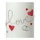 Wedding candle, Love, red hearts and rings, 180x90 mm s2