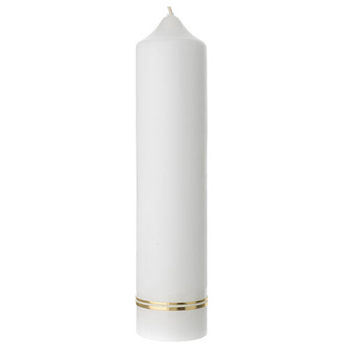 Wedding candle, green cross and rings, 265x60 mm 3
