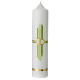 Wedding candle, green cross and rings, 265x60 mm s1