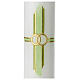 Wedding candle, green cross and rings, 265x60 mm s2