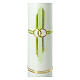 Unity candle with green cross wedding rings 265x60 mm s2