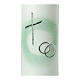 Wedding candle with silver rings and cross, 265x60 mm s2