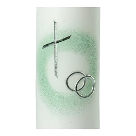 Unity candle with silver wedding bands 265x60 mm