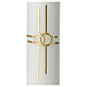 Wedding candle with golden rings and cross, 265x60 mm s2