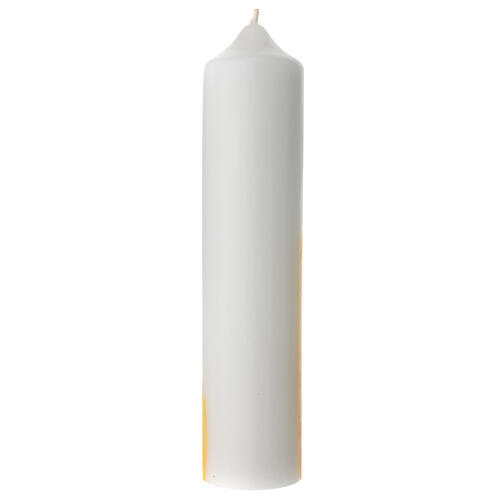 Wedding candle with orange gold cross 265x60 mm 3