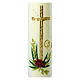 Vela casamento cruz dourada, rosas vermelhas e flores 26,5x6 cm s2