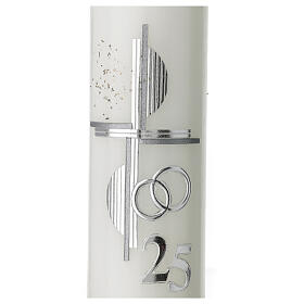 Anniversary candle 25th silver rings 265x60 mm
