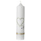 Silver anniversary candle, beige heart, 265x60 mm s1