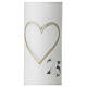 Silver anniversary candle, beige heart, 265x60 mm s2
