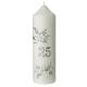 Kerze zur Silberhochzeit mit silbernen Dekorationen, 165x50 mm s1