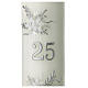 Kerze zur Silberhochzeit mit silbernen Dekorationen, 165x50 mm s2