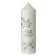 Silver anniversary candle, leaves and flowers, 165x50 mm s1