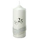 Silver anniversary candle, rings and 25 number, 175x70 mm s1