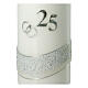 Silver anniversary candle, rings and 25 number, 175x70 mm s2