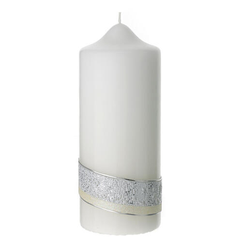 Świeca srebrne obrączki 25 lat ślubu 175x70 mm 3