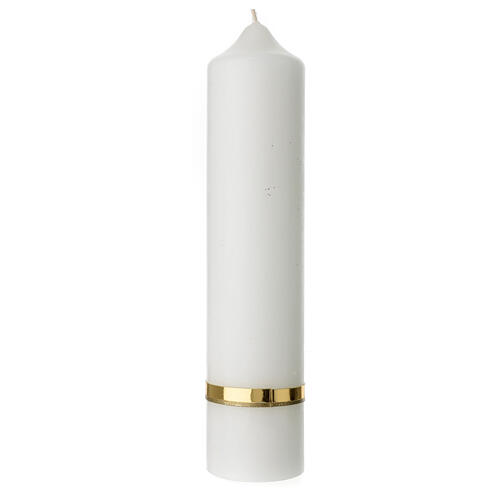 Golden anniversary candle, cross rings and number, 265x60 mm 3
