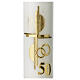 Golden anniversary candle, cross rings and number, 265x60 mm s2