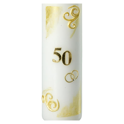 Golden anniversary candle, interlaced rings, 220x60 mm 2