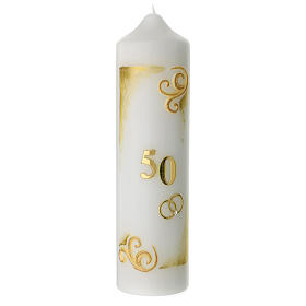 Anniversary candle 50th intertwined rings 220x60 mm