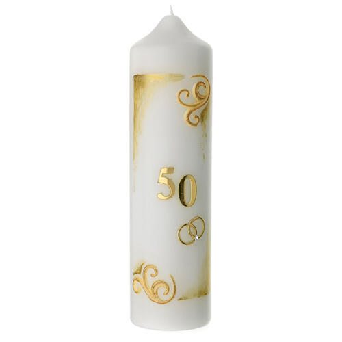 Anniversary candle 50th intertwined rings 220x60 mm 1