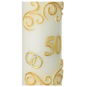 Gold anniversary candle rings 165x50 mm
