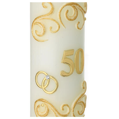 Gold anniversary candle rings 165x50 mm 2