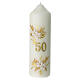 Kerze zur goldenen Hochzeit mit Blumen Dekorationen, 165x50 mm s1