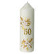 Candela 50 nozze oro fiori 165x50 mm s1