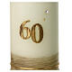 Ivory candle, golden 60 and rhinestones, 150x60 mm s2