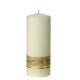 Ivory candle, golden 60 and rhinestones, 150x60 mm s3