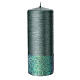 Green satin candle, silver 50, 150x60 mm s3