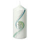 50th anniversary candle green silver 175x70 mm s1