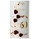 Kerze für 60jähriges Jubiläum mit roten Rosen und goldenen Details, 225x70 mm s2