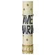 Świeca Maryjna Ave Maria niebieski złoty i gwiazdy 600x60 mm s2