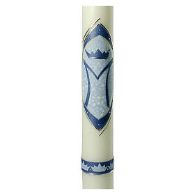 Kerze mit Krone blau, 600x60 mm