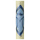 Light blue Marian candle with blue crown 60x6 cm s2