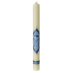 Cirio Mariano azul corona azul 600x60 mm
