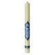 Light blue Marian candle with blue crown 600x60 mm s1