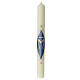 Marian candle with cross and golden M 60x6 cm s1