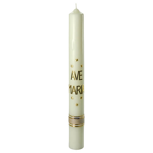 Kerze Ave Maria mit goldenen Sternen, 600x60 mm 1