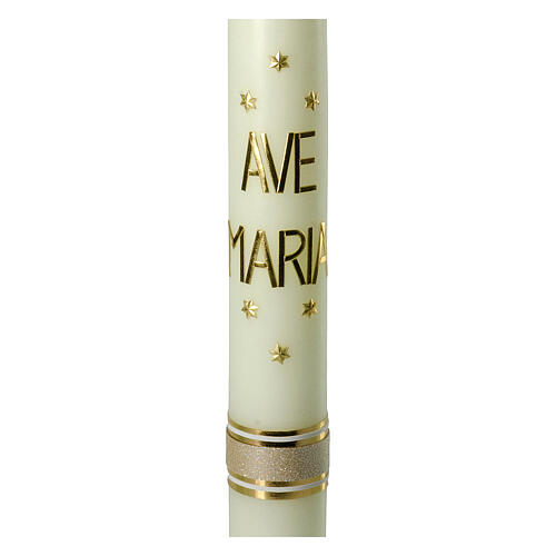 Kerze Ave Maria mit goldenen Sternen, 600x60 mm 2