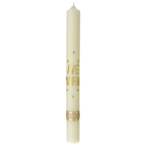 Kerze Ave Maria mit goldenen Sternen, 600x60 mm 1