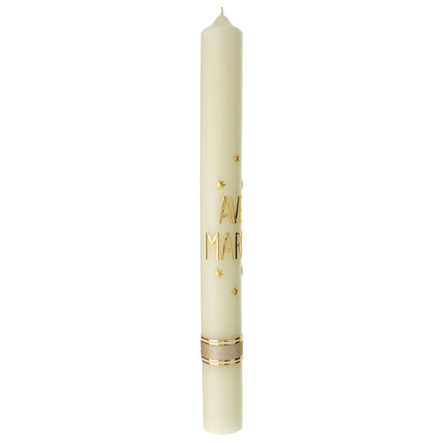 Kerze Ave Maria mit goldenen Sternen, 600x60 mm 3