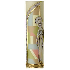 Cierge Marie relief niche colorée 600x80 mm