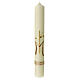 Marian candle with golden cross and red M 60x8 cm s1