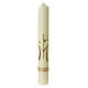 Marian candle with golden cross red M 600x80 mm s1