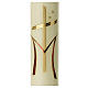 Marian candle with golden cross red M 600x80 mm s2