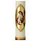 Virgin Mary candle with Child golden relief 500x70 mm s2