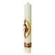 Virgin Mary candle with Child golden relief 500x70 mm s3