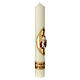 Virgin Mary candle with Child golden relief 500x70 mm s4